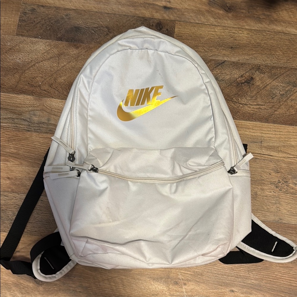 Nike Grey and Gold Backpack